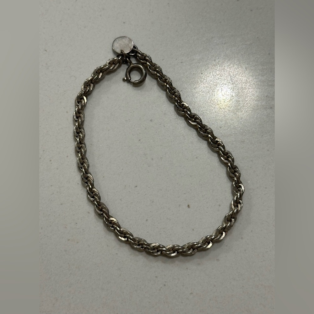 Silver rope bracelet